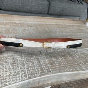 LAI genuine lizard leather belt two tone embossed women’s medium USA